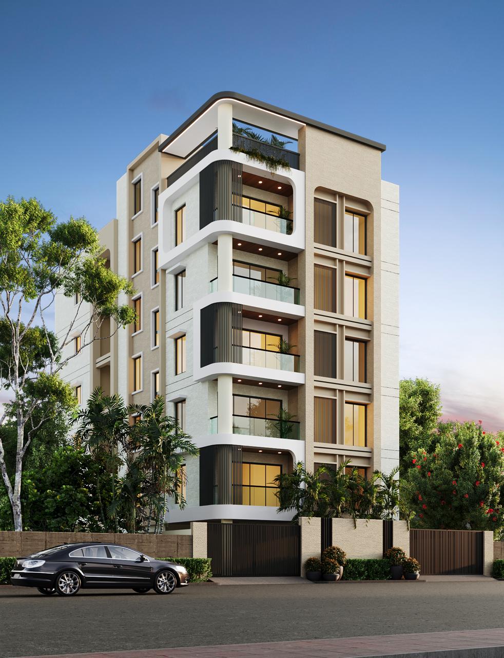 Anusham premium apartment building elevation at R.A. Puram